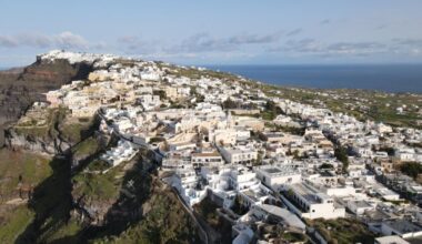 Σαντορίνη αεροφωτογραφία τοπίου