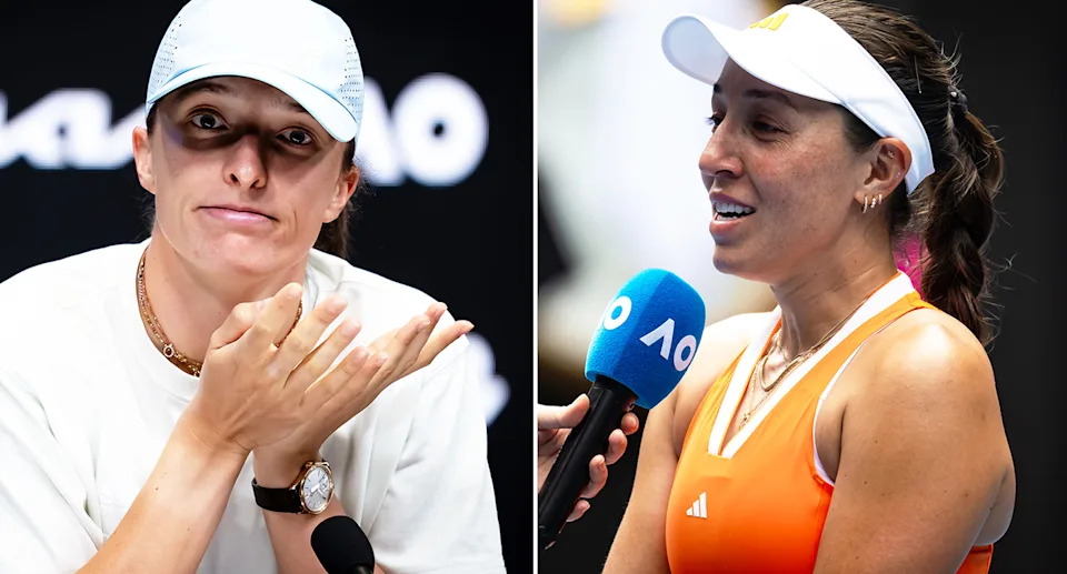 Pictured left to right, Iga Swiatek and Jessica Pegula.