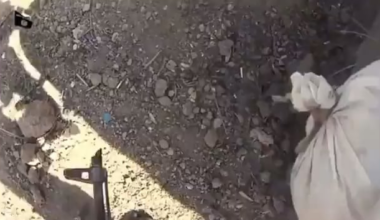 Iraqi soldier takes out ISIS fighter during his last stand on a rooftop position. Iraq, around 2014-2017