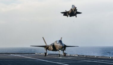 Italian F-35B fighter jets are landing on Cavour aircraft carrier / Photo credit: Italian Navy