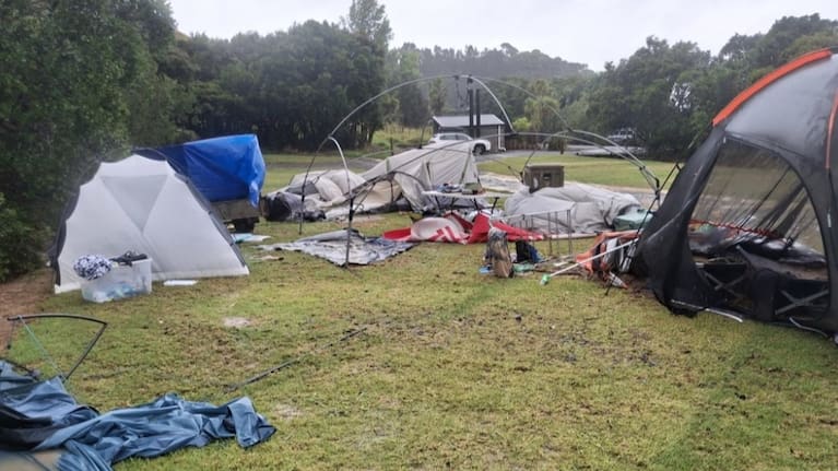 Campers were able to return to collect their vehicles are the slip was cleared.