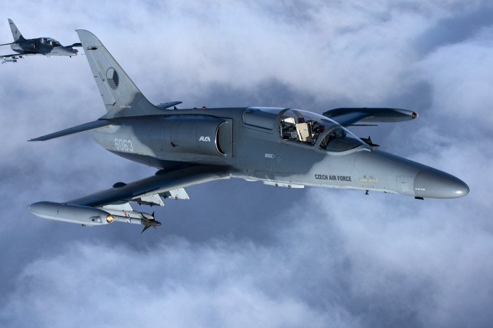 A close-up of a Czech L-159 carrying training munitions during a flight mission. (Photo: Czech Ministry of Defense) A close-up of a Czech L-159 carrying training munitions during a flight mission. (Photo: Czech Ministry of Defense)