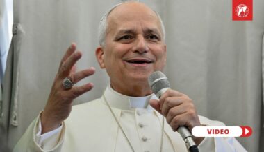 Pope Leo on the papal flight returning from his first Apostolic Journey to Türkiye and Lebanon. Credit: Vatican Media
