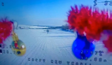 Ukrainian drone operators on the way to hand out special New Year Greetings. 01.01.2026