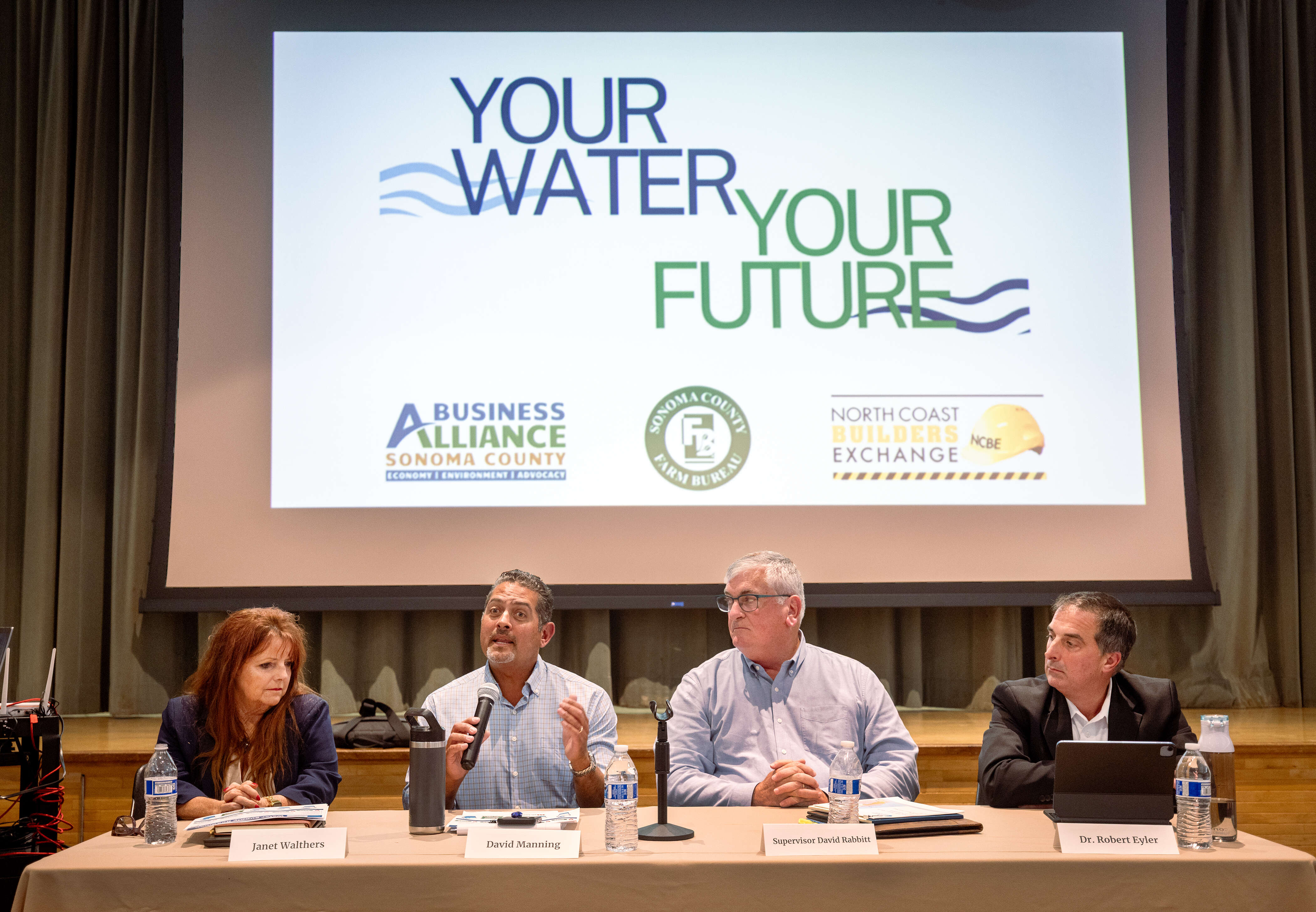 From left, PG&E Hydro Licensing Director Janet Walther, Sonoma County...
