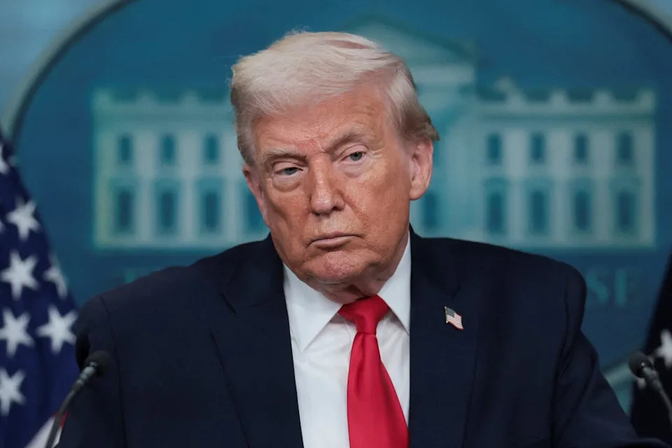 Trump during a White House press briefing yesterday.