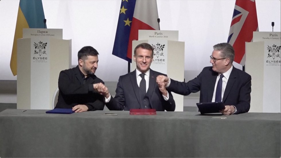 Norinčiųjų koalicija Paryžiuje sutarė dėl paramos Ukrainai: įvardijo pažadus ir ką darys Lietuva (nuotr. stop kadras)