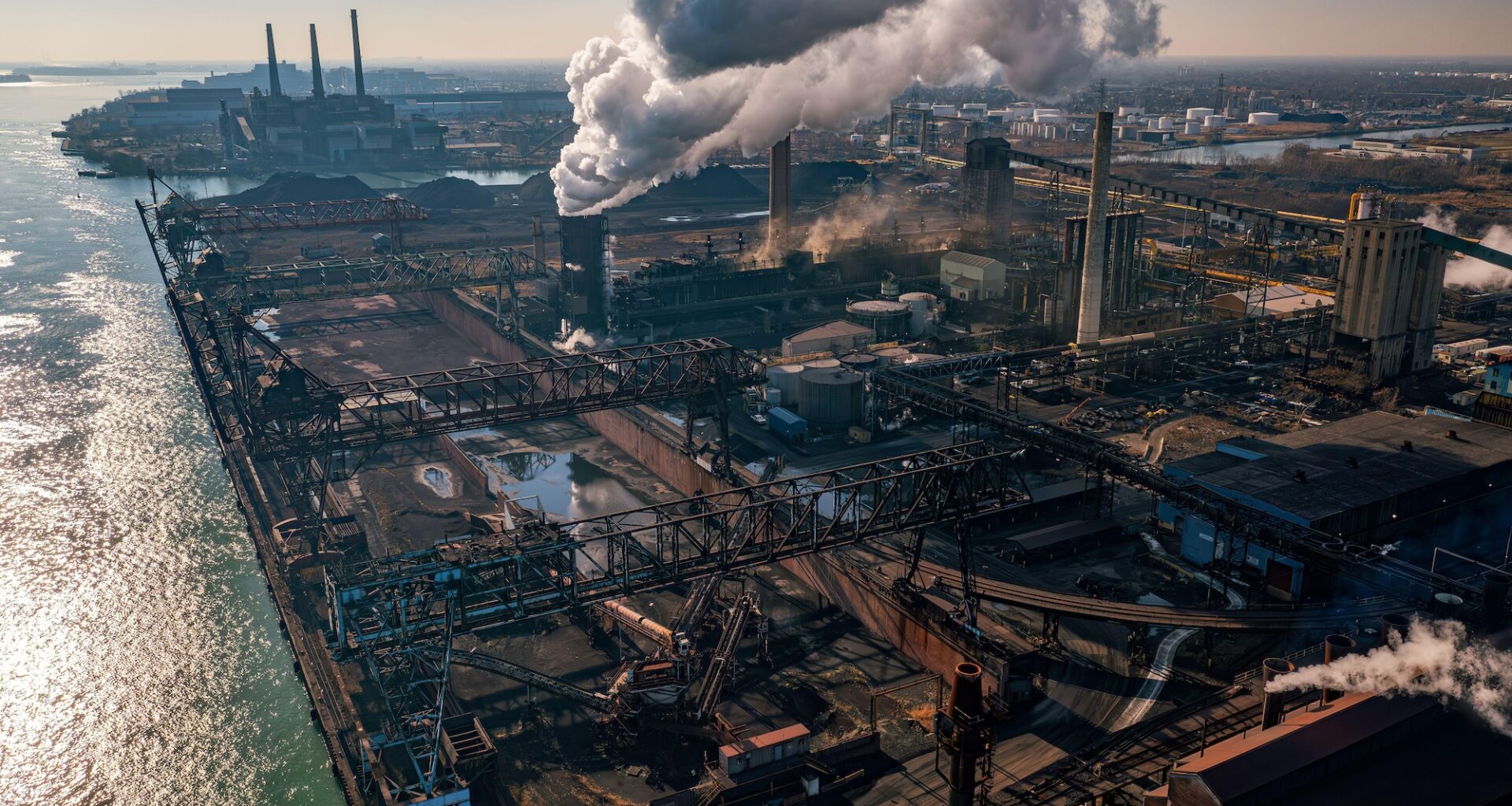 Aerial view of Zug Island