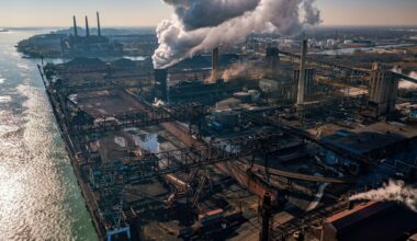 Aerial view of Zug Island