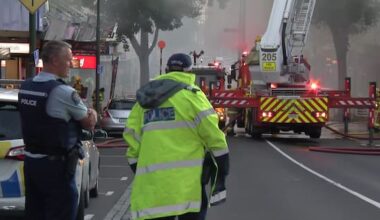 Roads closed around Auckland's Onehunga Mall following large blaze