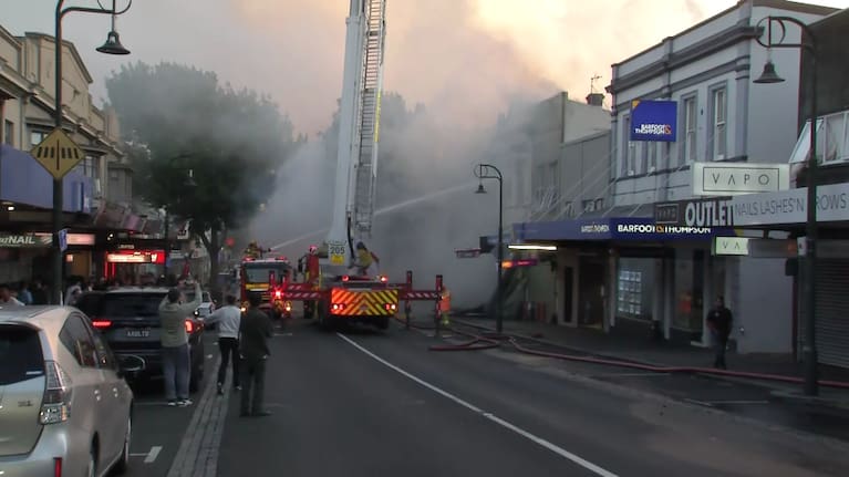 Emergency services were called to the blaze on between Arthur St and Church St shortly after 8pm.