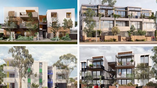 The four off the shelf Future Homes designs.