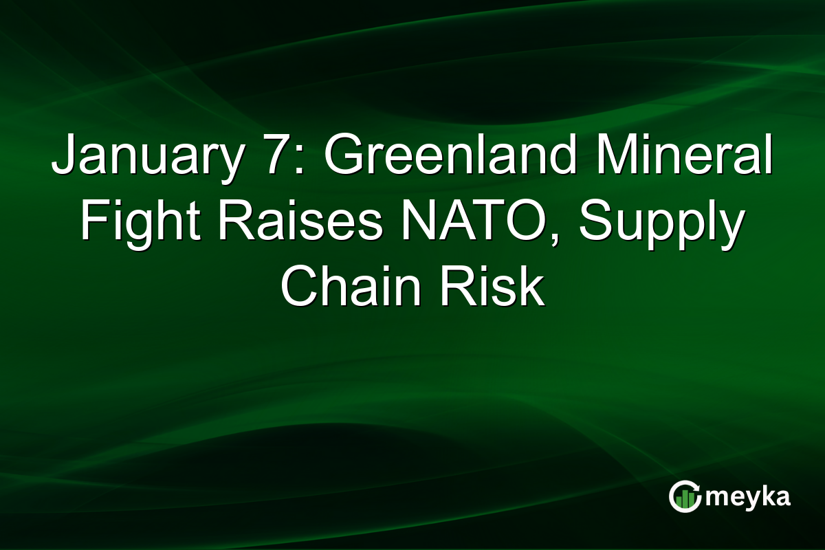 January 7: Greenland Mineral Fight Raises NATO, Supply Chain Risk