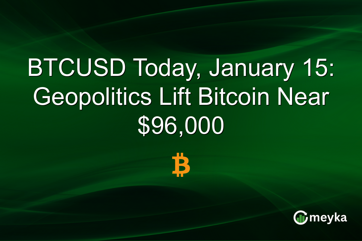 BTCUSD Today, January 15: Geopolitics Lift Bitcoin Near $96,000
