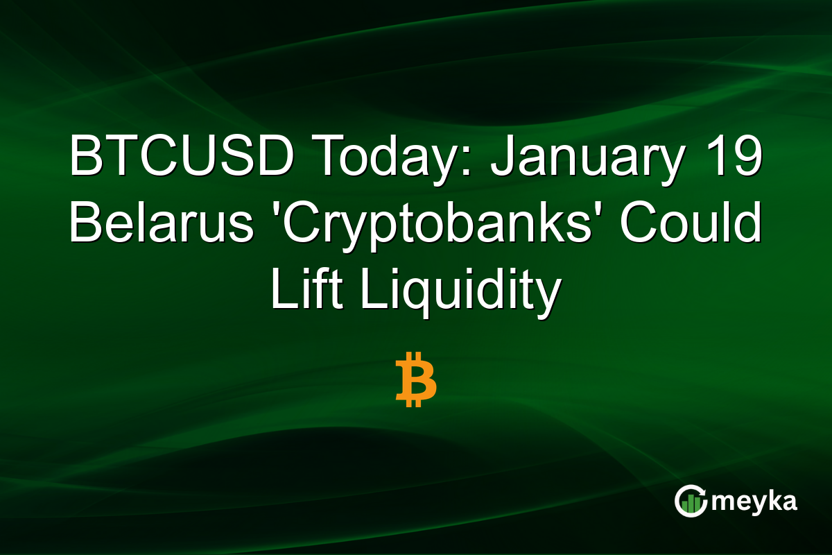 BTCUSD Today: January 19 Belarus 'Cryptobanks' Could Lift Liquidity