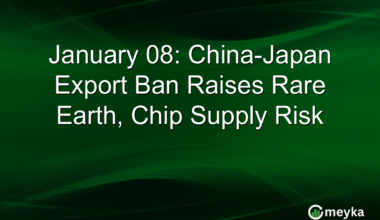 January 08: China-Japan Export Ban Raises Rare Earth, Chip Supply Risk