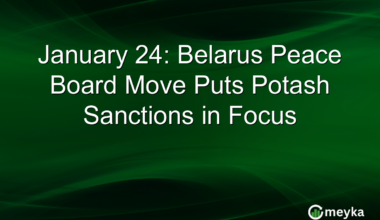 January 24: Belarus Peace Board Move Puts Potash Sanctions in Focus