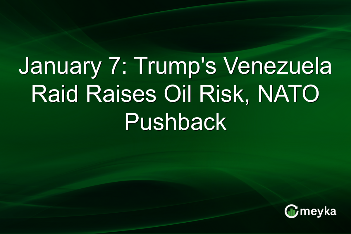 January 7: Trump's Venezuela Raid Raises Oil Risk, NATO Pushback