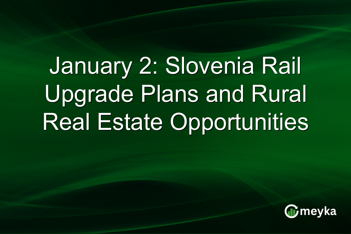 January 2: Slovenia Rail Upgrade Plans and Rural Real Estate Opportunities