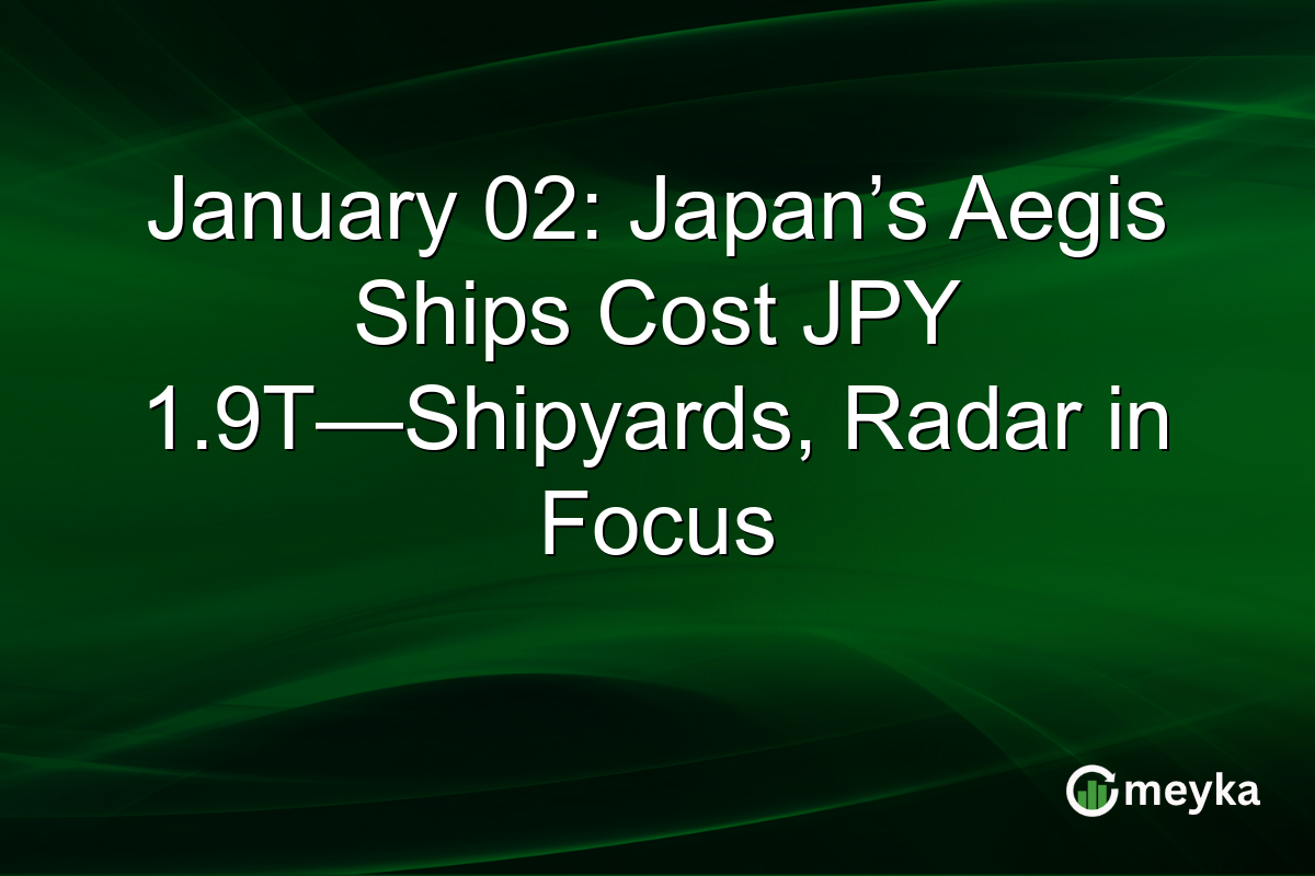 January 02: Japan’s Aegis Ships Cost JPY 1.9T—Shipyards, Radar in Focus