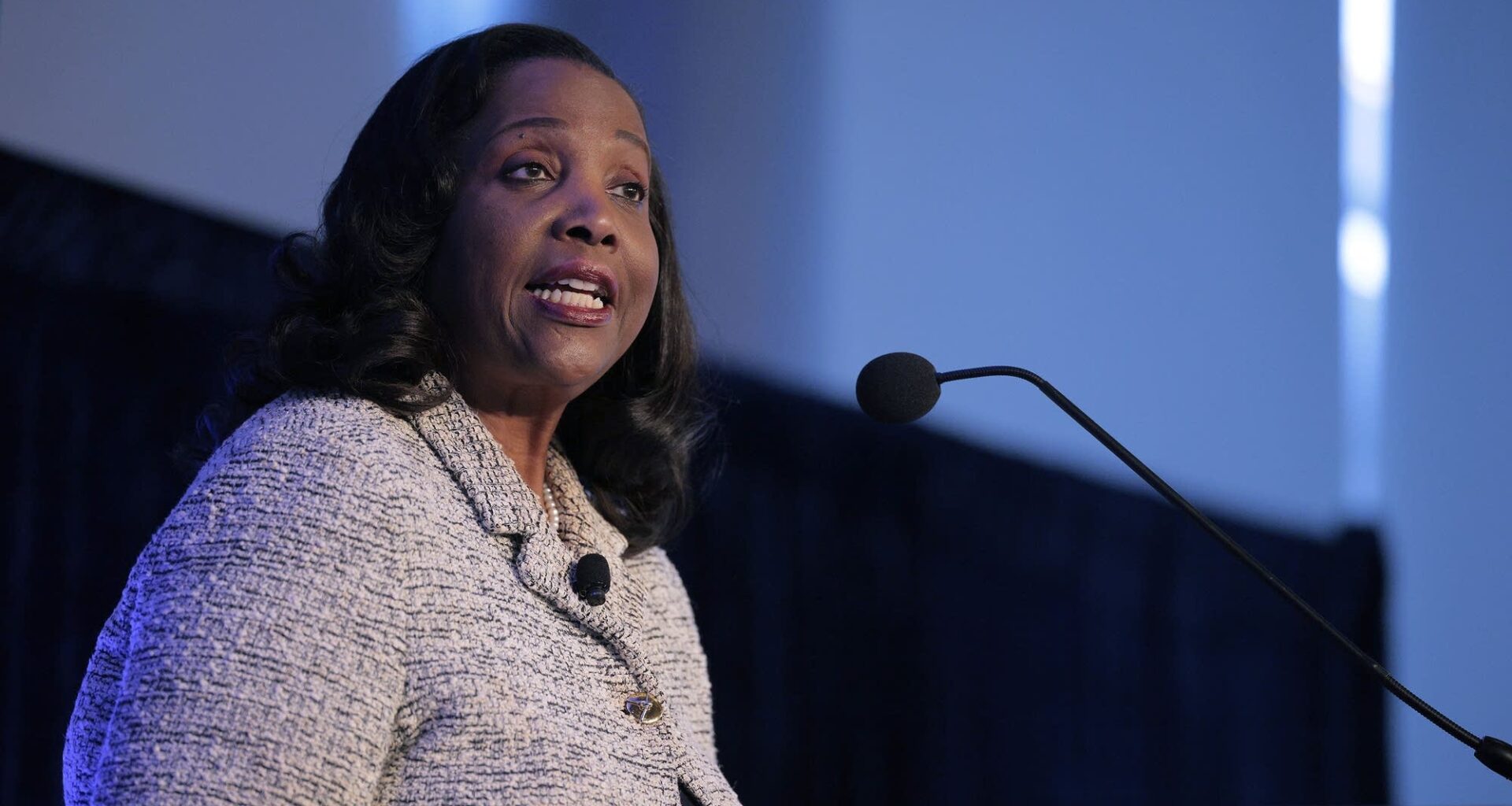 Above, Federal Reserve Governor Lisa Cook on Nov. 20, 2025.