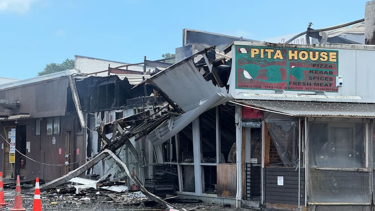 Fire damage to Pita House in Auckland's Pakuranga. 