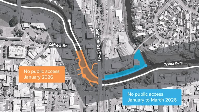 Foot access is closed on both sides of the Taylor River while the dredging is under way.