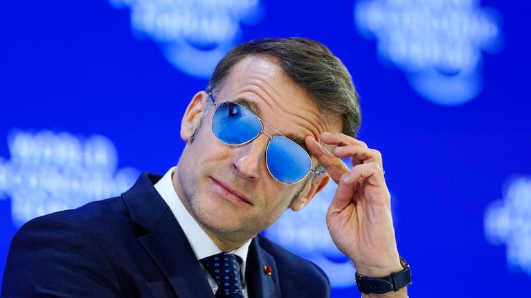 French President Emmanuel Macron is seen during the Annual Meeting of the World Economic Forum.