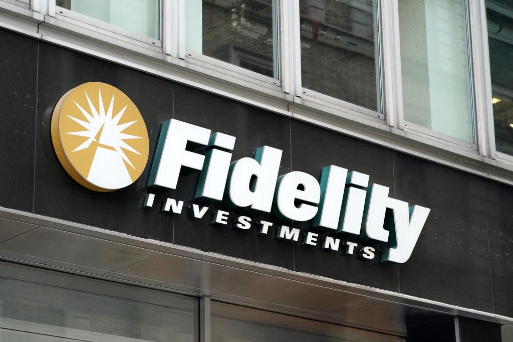 Fidelity Investments sign in New York, NY.