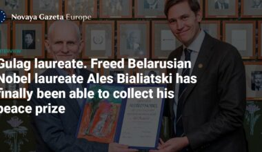 Gulag laureate. Freed Belarusian Nobel laureate Ales Bialiatski has finally been able to collect his peace prize — Novaya Gazeta Europe