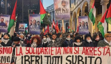 Protest actions demand freedom for imprisoned Palestinians in Italy