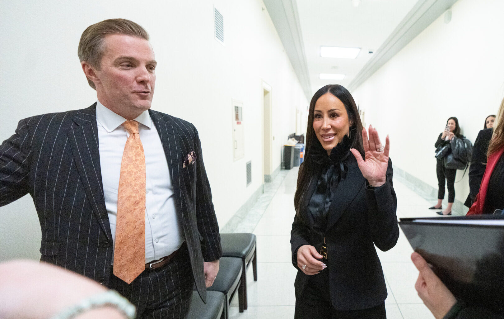 Angie Katsanevas arrives to testify in front of the House Small Business Committee on Thursday.