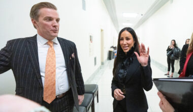 Angie Katsanevas arrives to testify in front of the House Small Business Committee on Thursday.