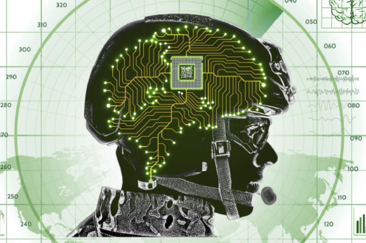 The image is an illustration representing the concept of cognitive warfare, where the human mind is considered a battlefield. (via NATO Innovation Hub)