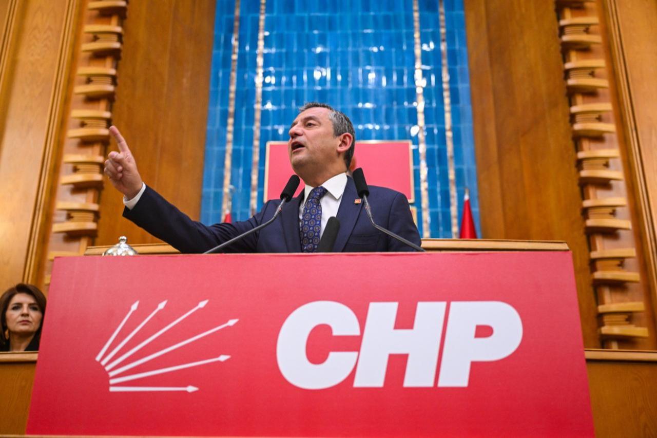 Leader of the Republican Peoples Party (CHP) Ozgur Ozel speaks during his partys group meeting at the Turkish Grand National Assembly in Ankara, Türkiye on November 05, 2024. (AA Photo)