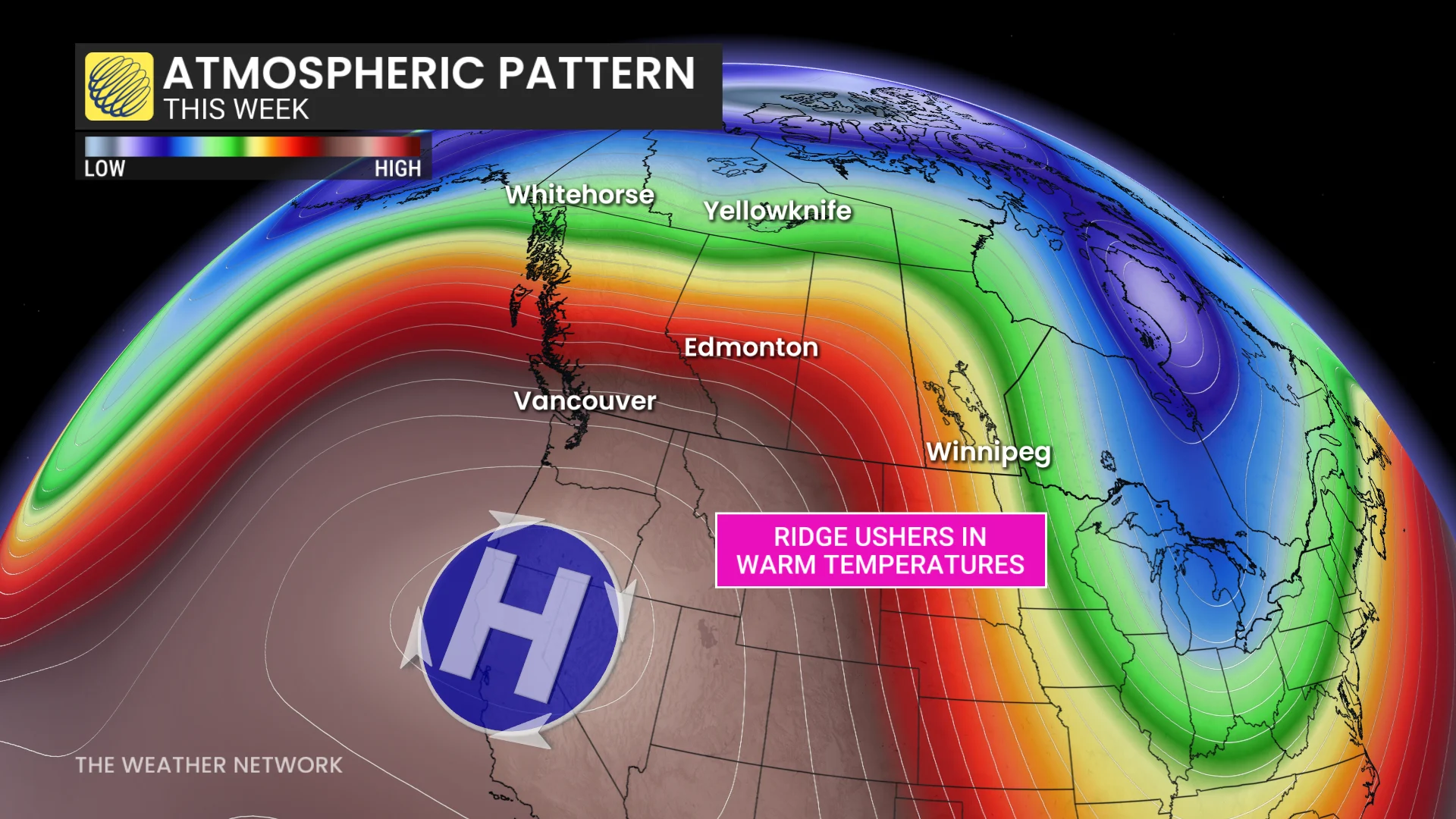 North America atmospheric pattern this week