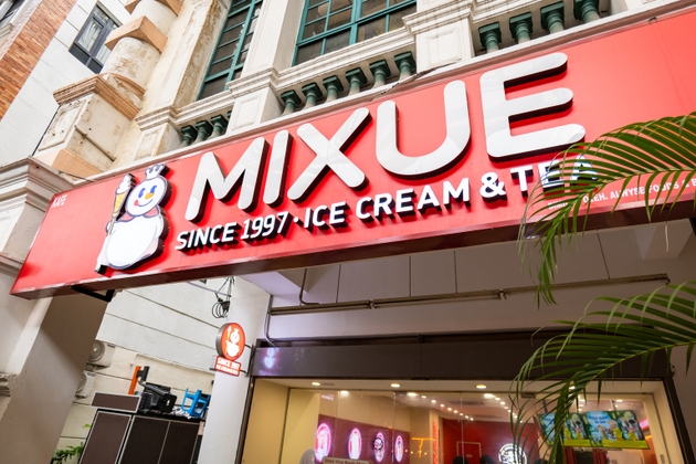MIXUE ice cream storefront in Mixue shop in Asia.