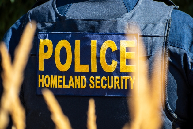 Police Homeland Security Vest in Outdoor Setting