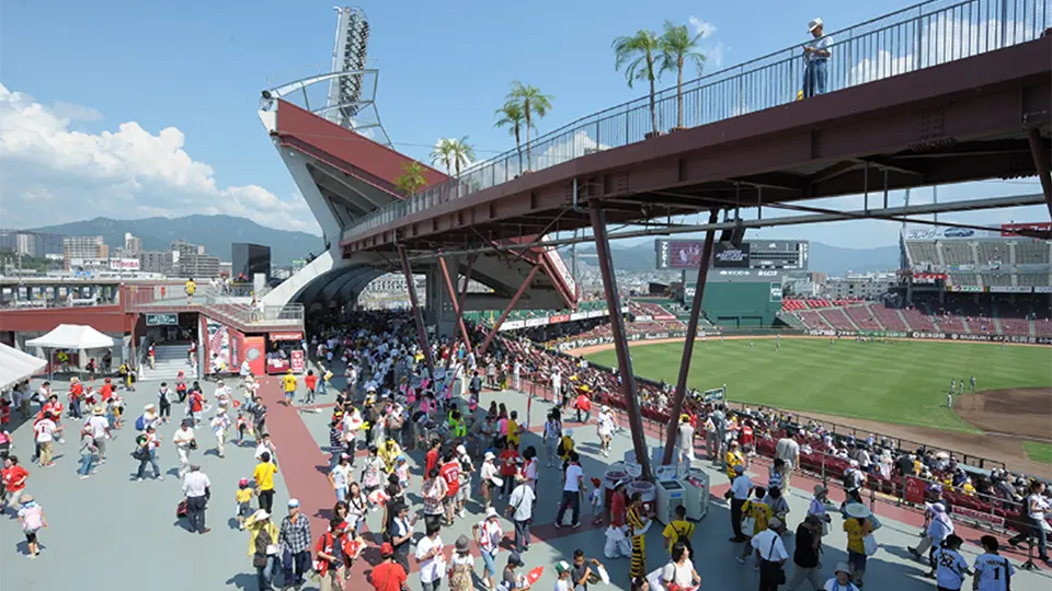 The Mazda Zoom-Zoom Stadium in Hiroshima, designed using Mitsuru Senda’s concept of “circular play systems