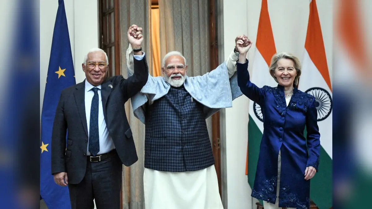 India-EU FTA Sealed: Powerful PM Modi-EU Leaders' Handshake Moment Sends Big Global Message