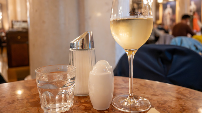 Austrian wine and a glass of water