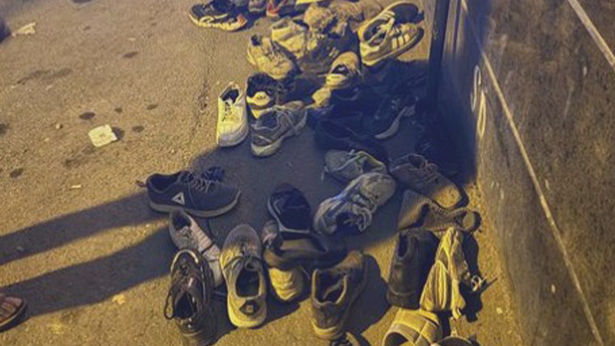 Iran protesters shoes