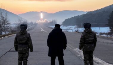 North Korea test-launches hypersonic missile system in front of Kim, nation says