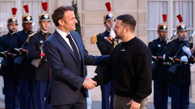 Emmanuel Macron et Volodymyr Zelensky à l'Élysée, le 14 mai 2023.