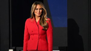 Former first lady Melania Trump arrives on the fourth day of the Republican National Convention at the Fiserv Forum on July 18, 2024 in Milwaukee, Wisconsin