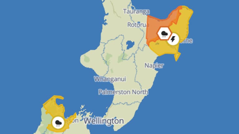 MetService warnings and watches at 9.30am on January 16, 2026.