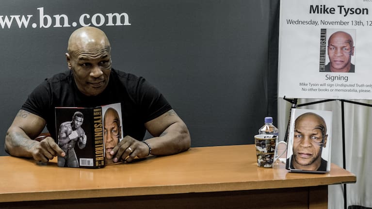 Mike Tyson at the launch of his autobography in New York, 2016.