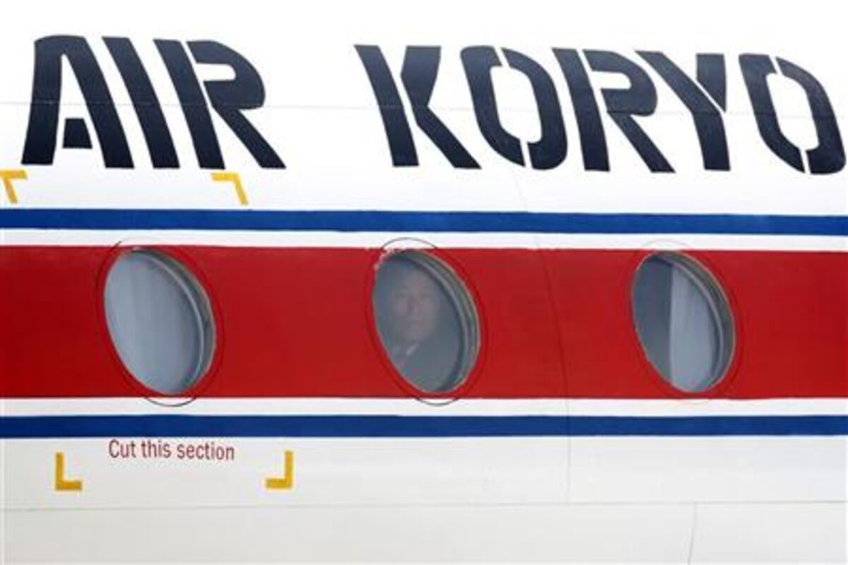 An Air Koryo airplane is seen at Pudong International Airport in Shanghai in April 2010. (Reuters via Yonhap)