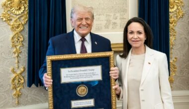 Trump Receives Nobel Peace Prize Medal from Maria Corina Machado