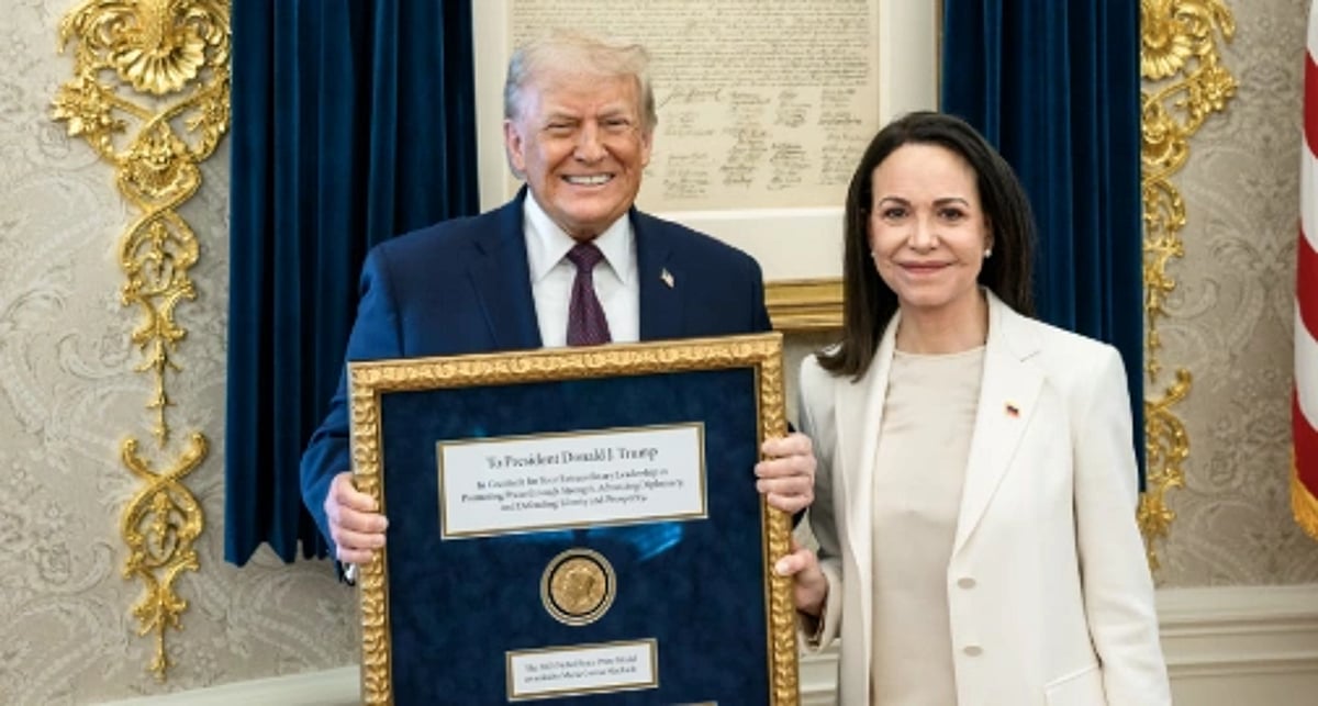 Trump Receives Nobel Peace Prize Medal from Maria Corina Machado